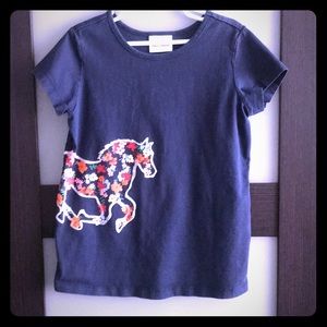 Hanna Andersson Navy Tee floral horse